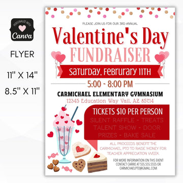 Valentine's Day fundraiser flyer